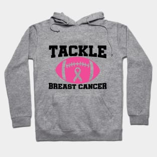 Tackle Breast Cancer Football Sport Awareness Support Pink Ribbon Hoodie